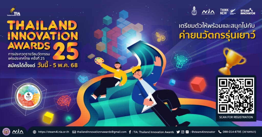 โครงการสำหรับนวัตกรรุ่นใหม่ ได้แสดงฝีมือพัฒนาผลงานนวัตกรรม เพื่อชิงถ้วยรางวัลระดับประเทศ!!! โดยสมาคมวิทยาศาสตร์แห่งประเทศไทยในพระราชูปถัมภ์ และสำนักงานนวัตกรรมแห่งชาติ (องค์การมหาชน)
สำหรับนักเรียนมัธยมปลาย นิสิต นักศึกษา และอาชีวะ ที่มีผลงานนวัตกรรมอยู่แล้ว และต้องการต่อยอดพัฒนาผลงาน เพื่อมุ่งสู่เวทีระดับนานาชาติ